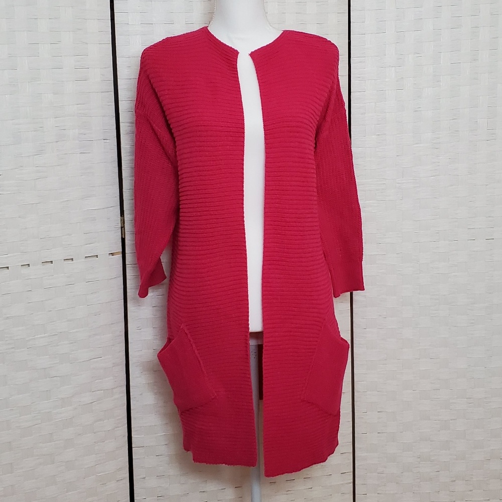 Naning9 Hot Pink Open Cardigan